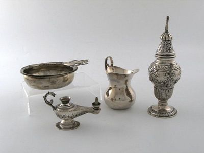 Appraisal: A mixed lot of silver and white metal items comprising