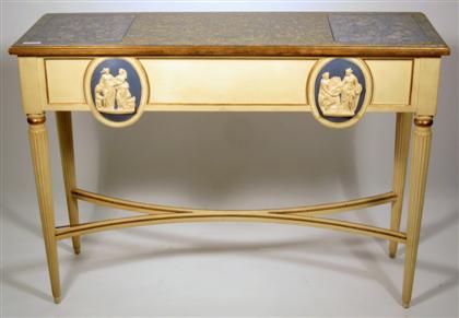 Appraisal: Continental style neoclassical style painted console table The faux marble