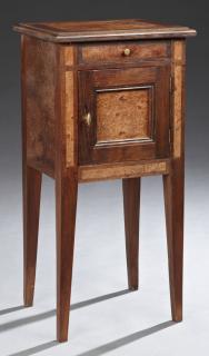 Appraisal: Louis XVI Style Burled Elm Nightstand late th c Louis