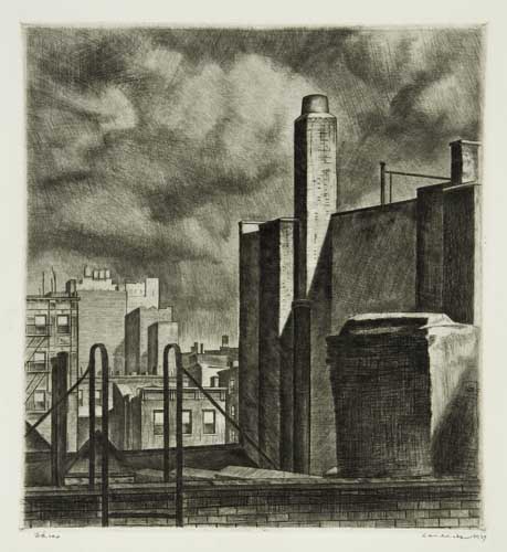 Appraisal: ARMIN LANDECK Approaching Storm Manhattan Drypoint x mm x inches