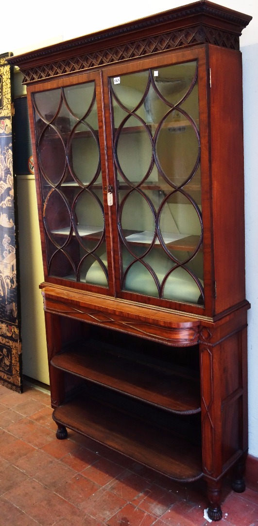 Appraisal: A made up th century mahogany bookcase the pair of