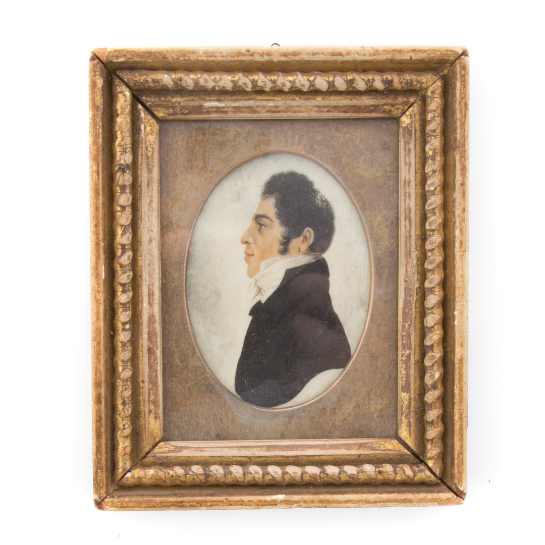 Appraisal: Portrait miniature of Mulatto Gentleman circa watercolor on ivory x