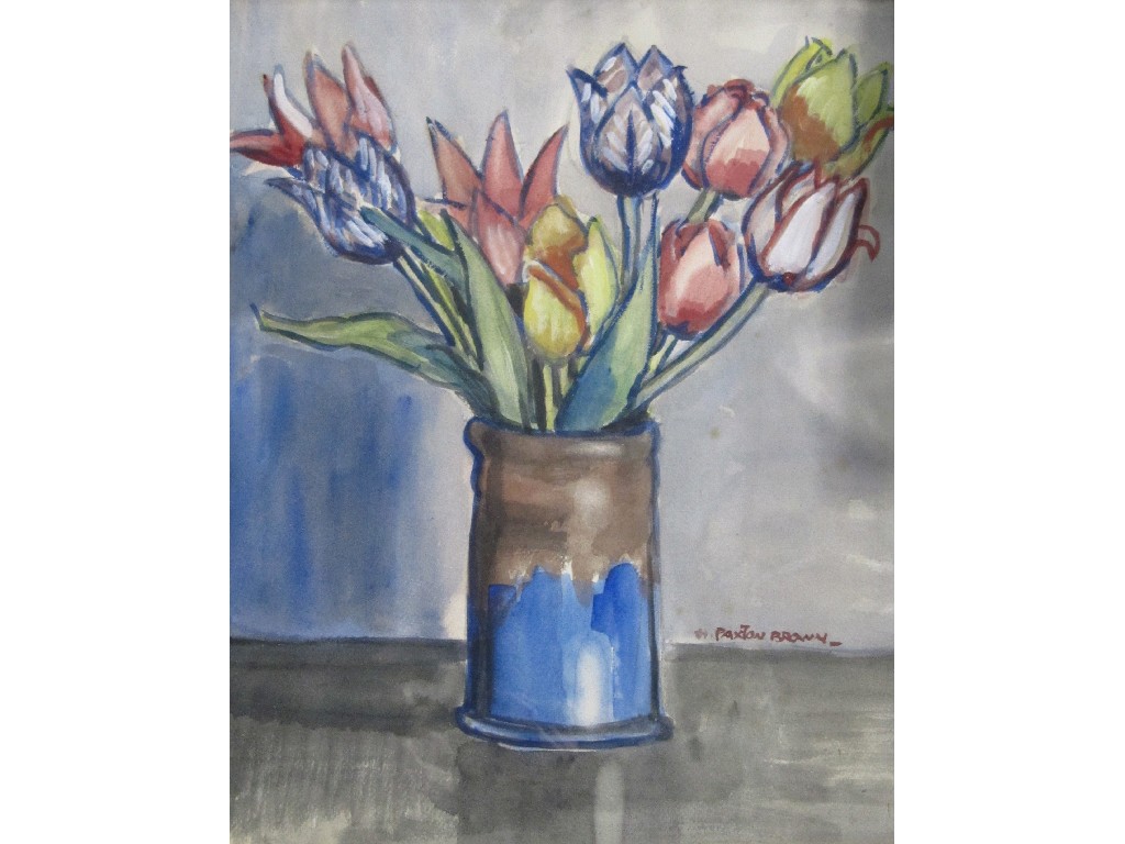 Appraisal: HELEN PAXTON BROWN - Watercolour 'The Blue Vase' signed recto