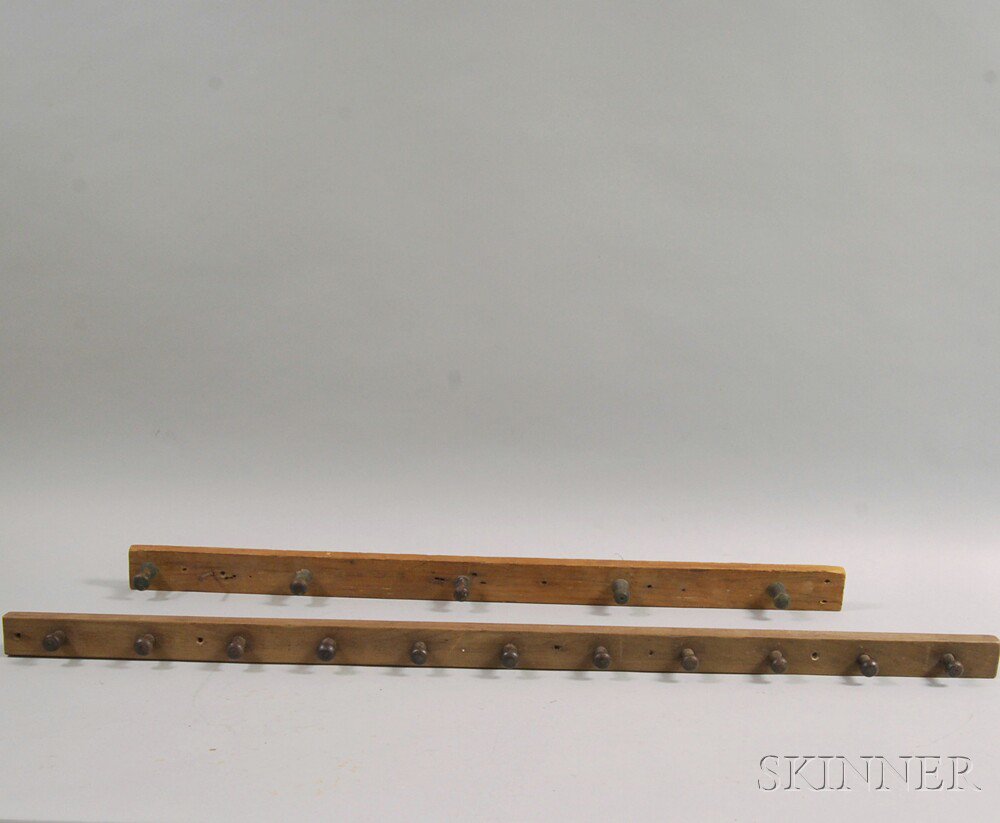 Appraisal: Two Wooden Peg Racks America late th early th century