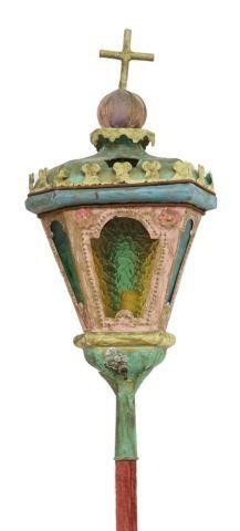 Appraisal: Italian tole painted religious processional lantern now electrified cross and