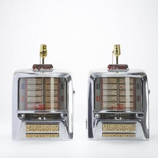 Appraisal: Pair vintage diner booth jukebox lamps Pair vintage diner booth