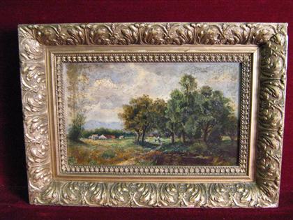 Appraisal: RURAL LANDSCAPE th century unsigned Discolored varnish to the upper