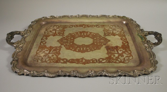 Appraisal: Silver Plated Two-Handled Tray lg in