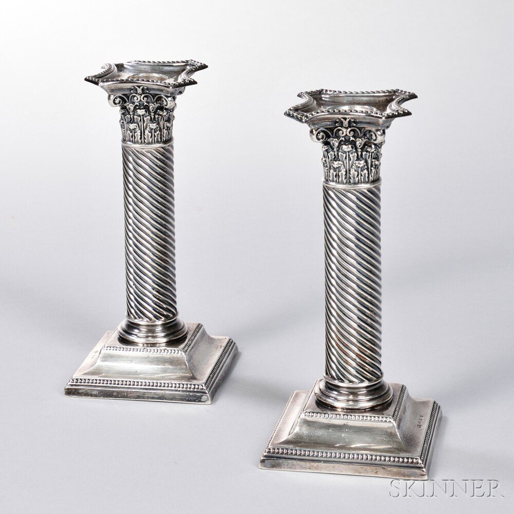 Appraisal: Pair of Victorian Sterling Silver Candlesticks Birmingham - maker's mark