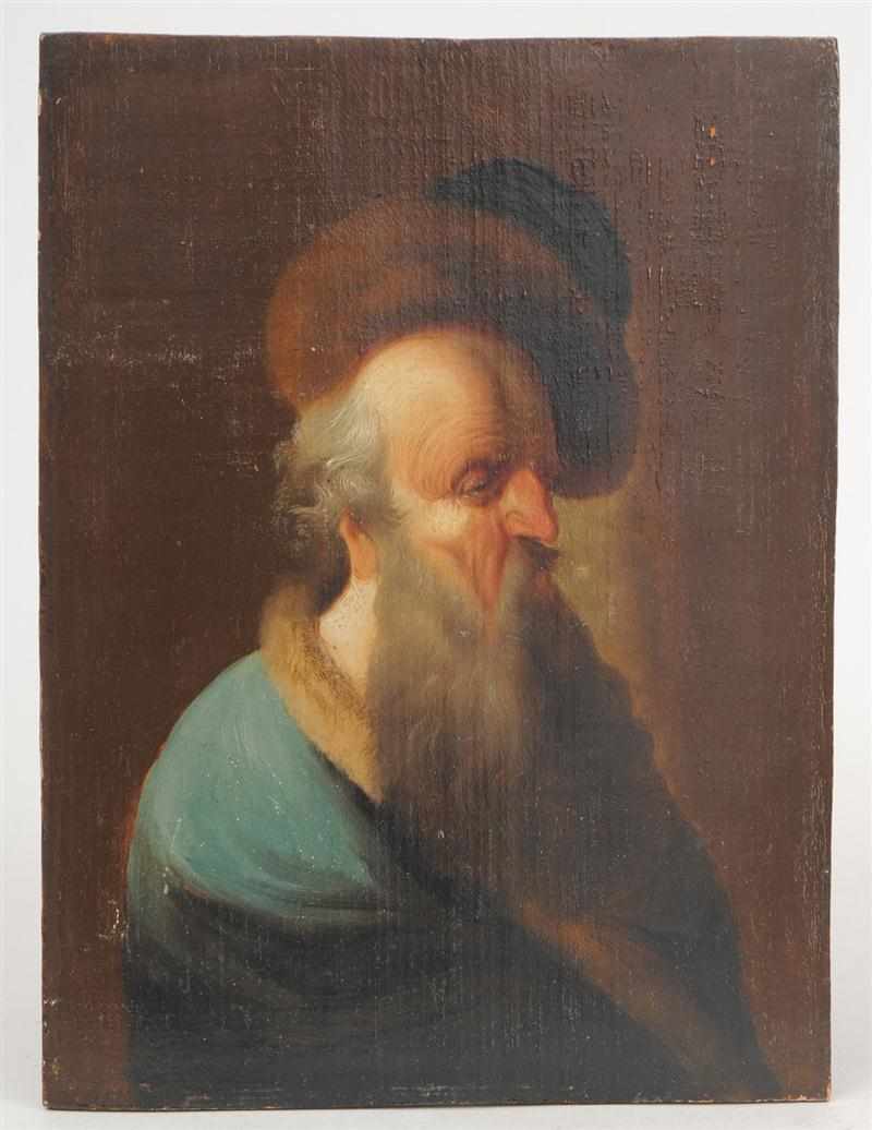 Appraisal: EUROPEAN SCHOOL PORTRAIT OF A BEARDED MAN Oil on board