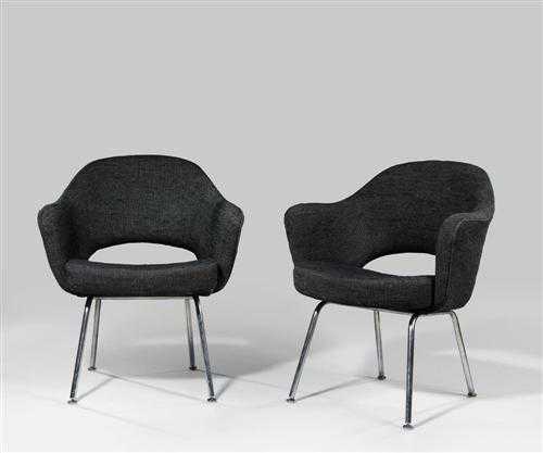 Appraisal: EERO SAARINEN - PAIRE DE FAUTEUILS mod le n pour