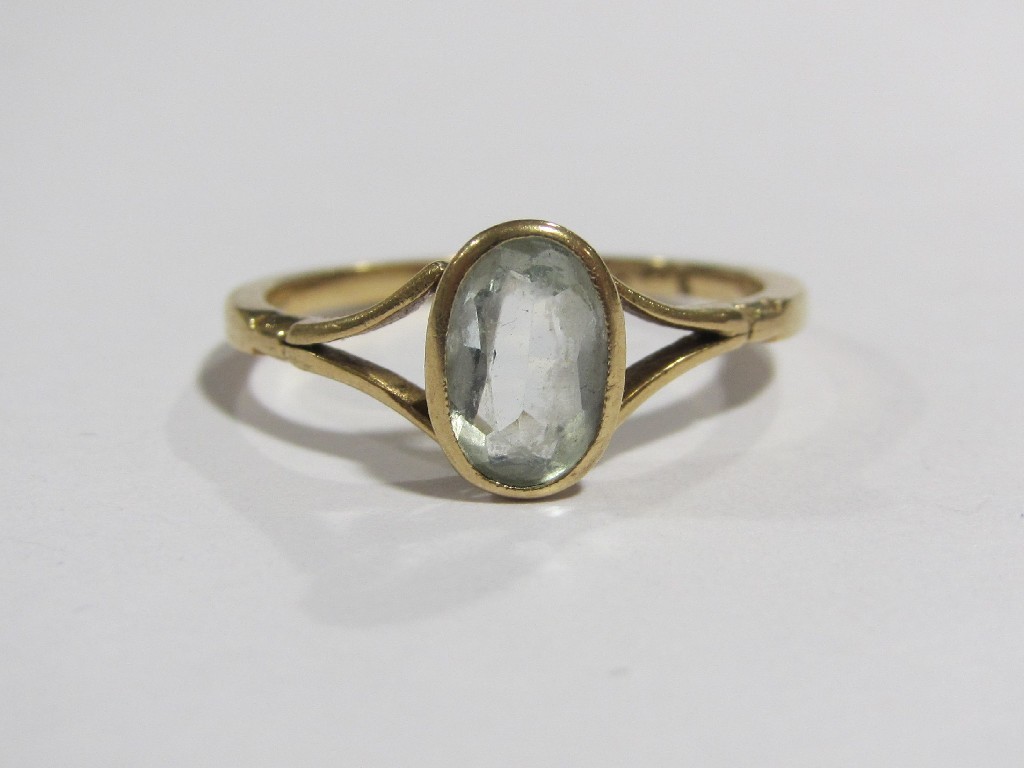 Appraisal: Gold blue topaz single stone ring