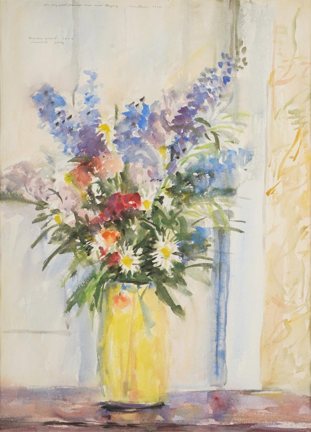 Appraisal: CHARLES FRANCIS QUEST AMERICAN - FLORAL STILL LIFE watercolor on