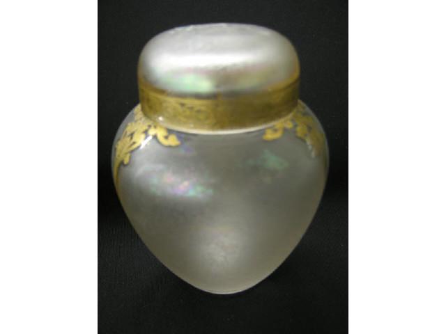 Appraisal: Honesdale Cameo Style Art Glass Jar ginger form iridescent finish