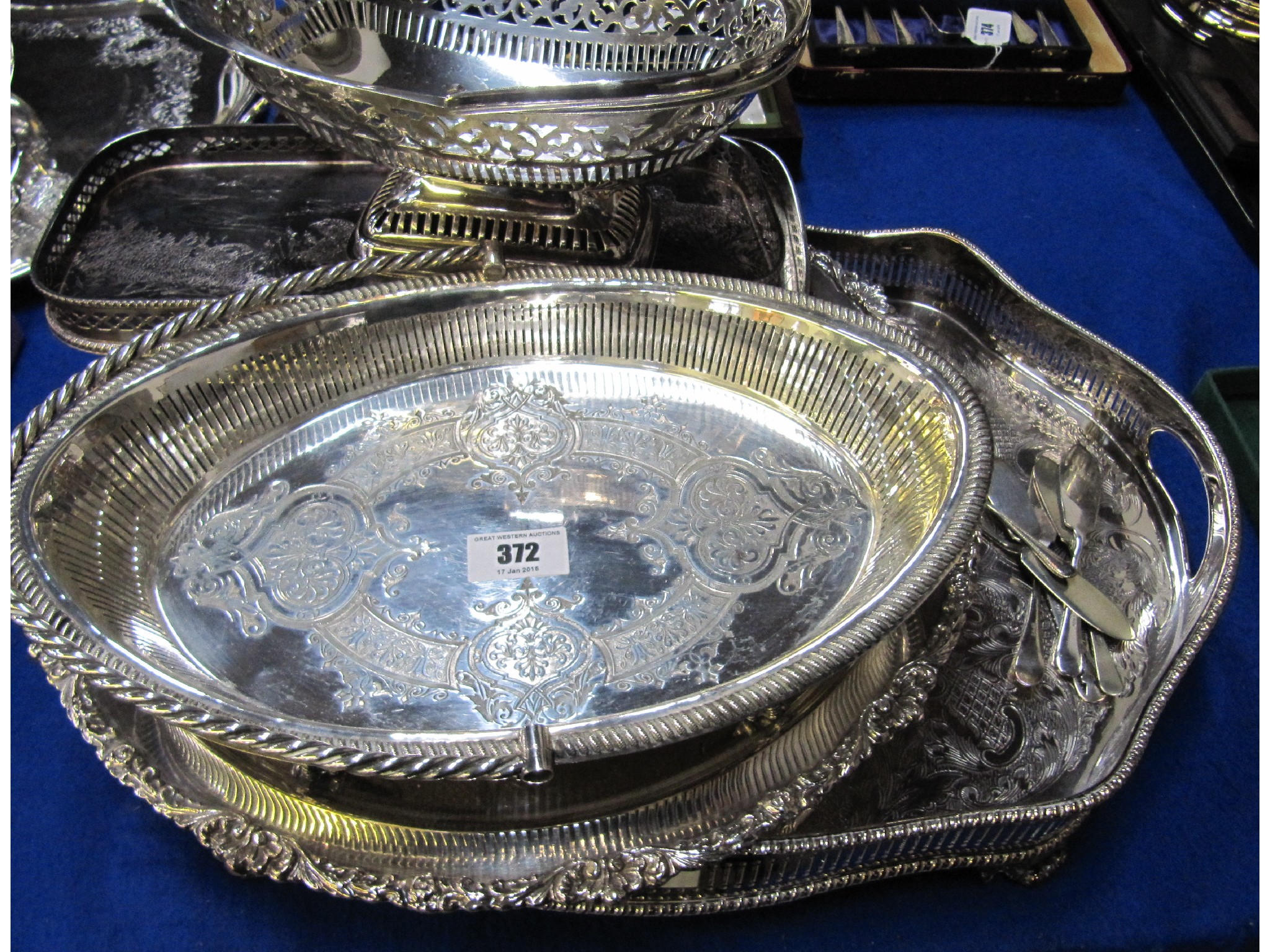 Appraisal: A lot comprising EP tray salver dishes basket etc