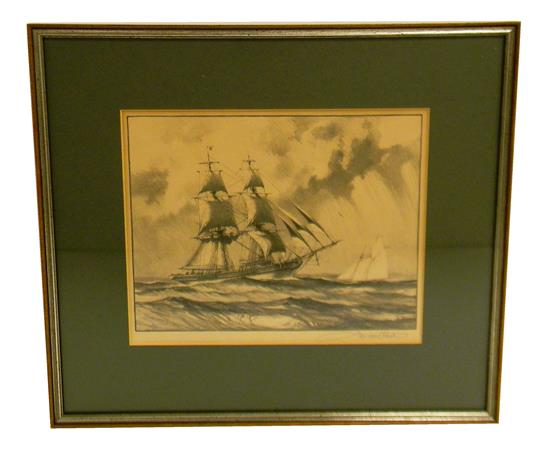 Appraisal: Gordon Hope Grant American - Saucy Brig lithograph depicts two