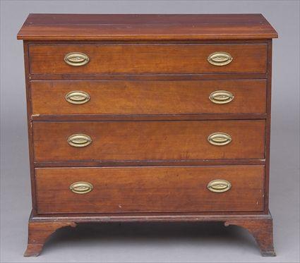 Appraisal: FEDERAL CHERRY AND CHESTNUT CHEST OF DRAWERS The rectangular top