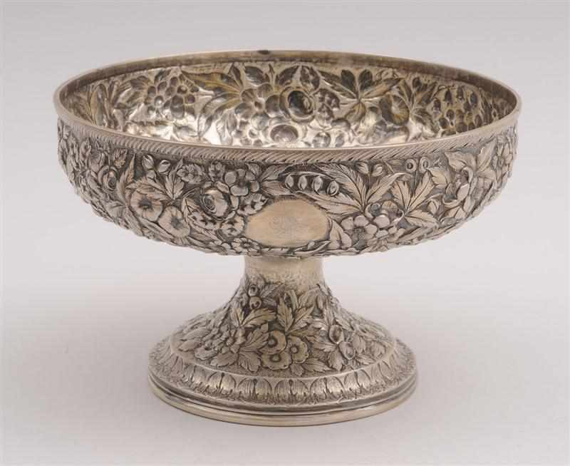 Appraisal: S KIRK AND SON CRESTED AND REPOUSS STEMMED BOWL The