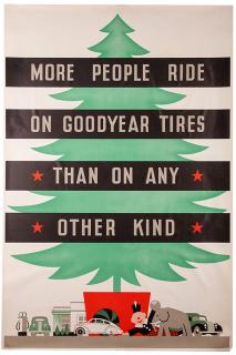 Appraisal: Goodyear Tires Goodyear Tires Circa Christmas poster featuring toys and