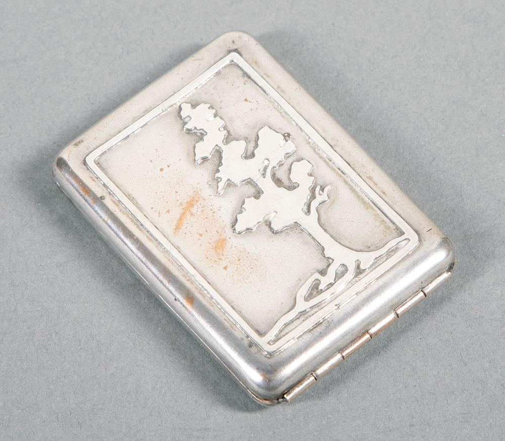 Appraisal: Newcomb College Hand-Wrought Sterling Silver Matchbox Holder c - artist