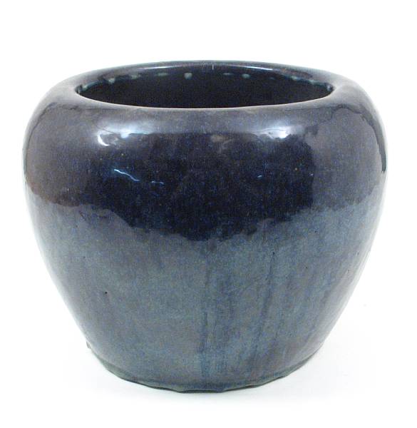 Appraisal: A Chinese mottled blue glazed jardiniere height in diameter in