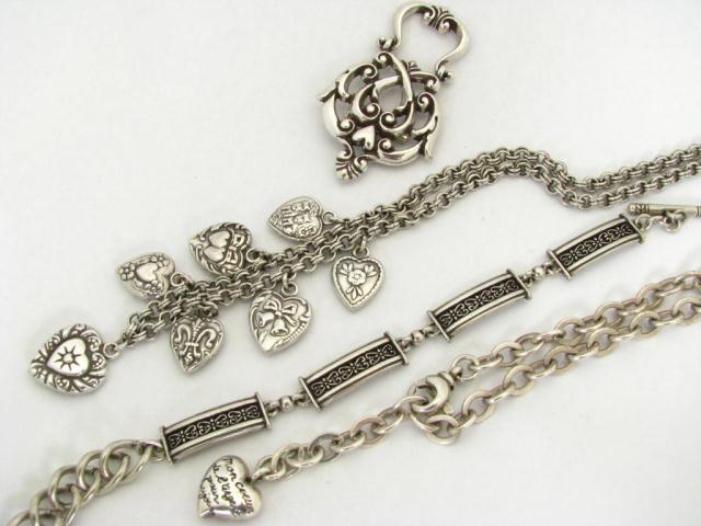 Appraisal: Four pieces of Brighton jewelry consisting of '' link necklace