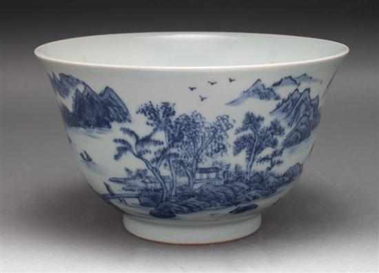 Appraisal: Chinese Export blue and white porcelain bowl mid- th century