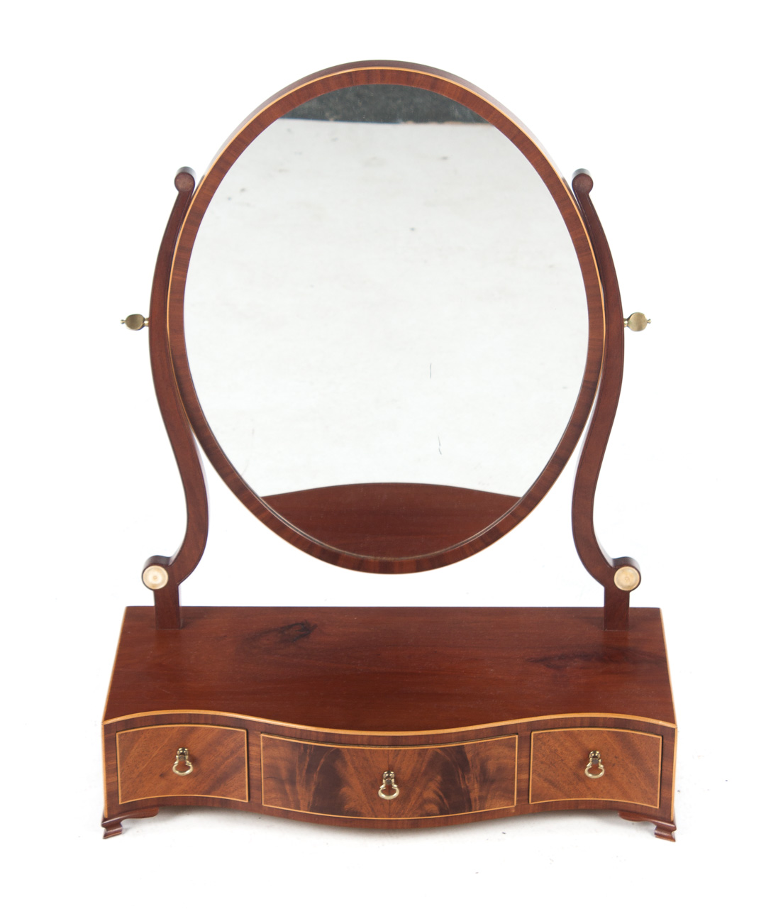 Appraisal: Cabinet-made Federal style mahogany shaving mirror dated maker William Tillman