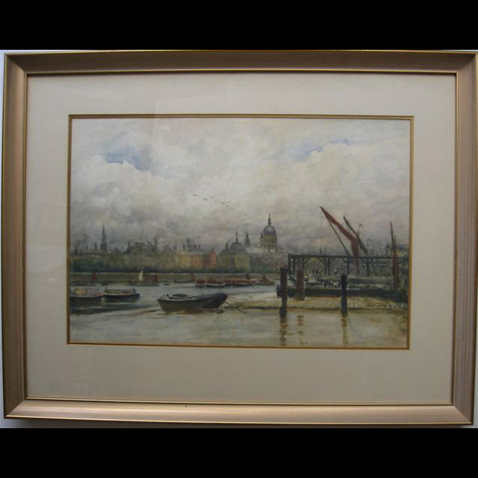 Appraisal: THAMES VIEW ARTHUR GEORGE BELL - BRITISH WATERCOLOUR SIGNED LOWER