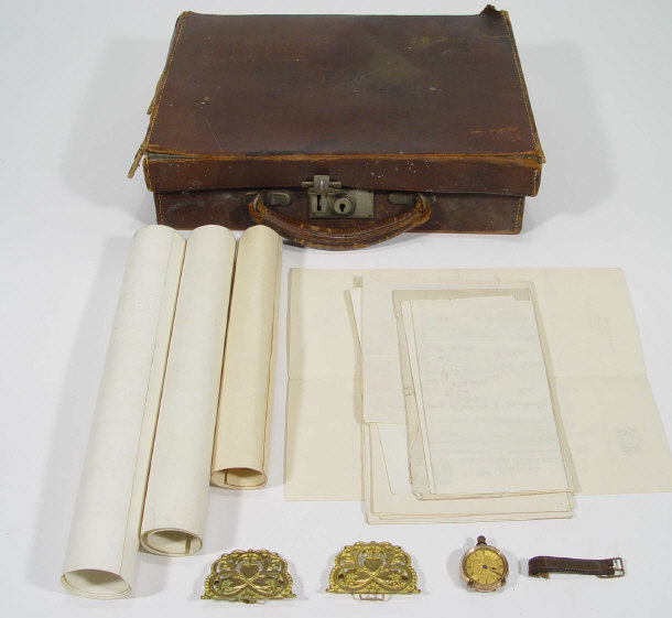 Appraisal: Leather case containing medical certificates and ephemera together with a