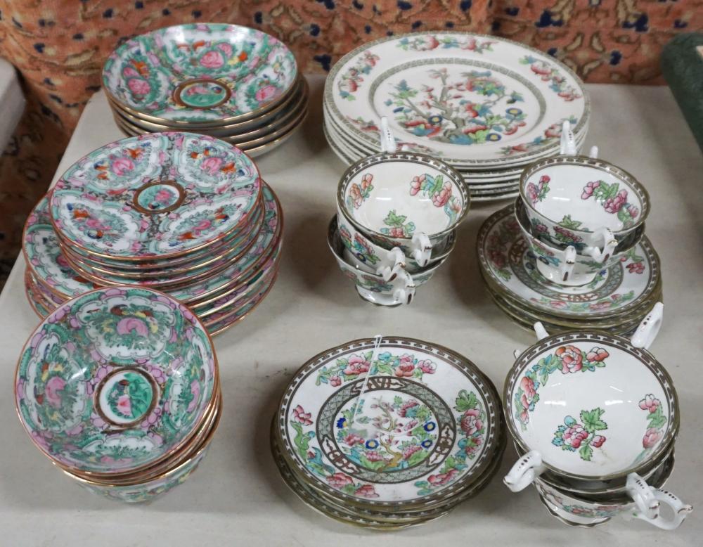 Appraisal: COALPORT PARTIAL DINNER SERVICE AND A CHINESE FAMILLE ROSE-STYLE PARTIAL