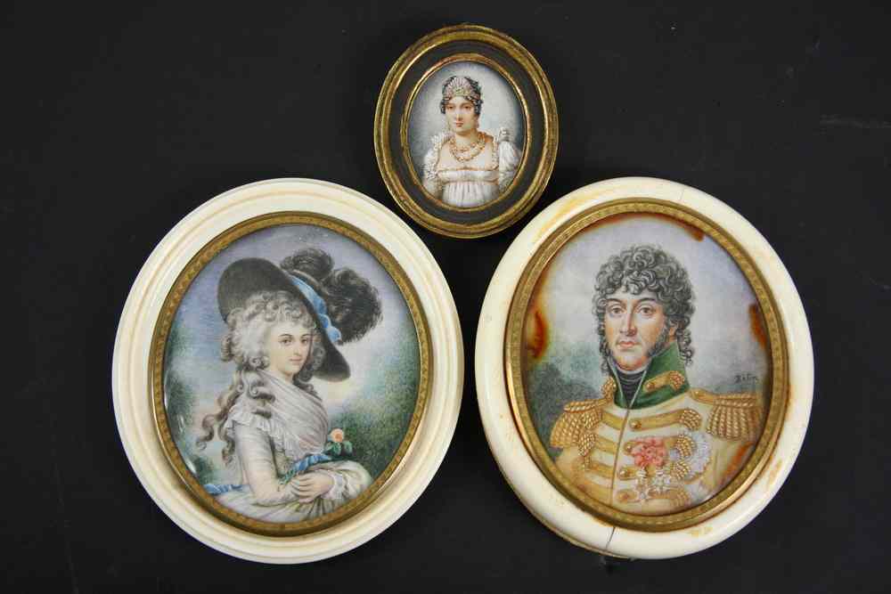 Appraisal: MINIATURES W C ON IVORY - by Claude Alexandre Belin