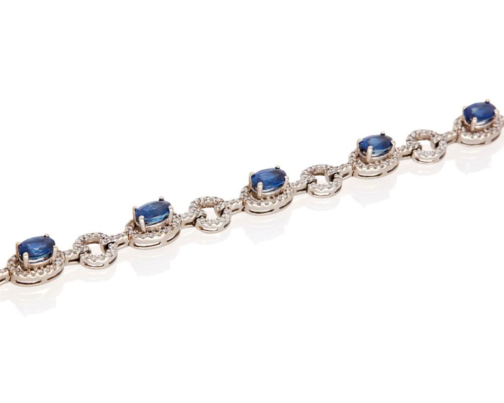 Appraisal: A SAPPHIRE AND DIAMOND BRACELETA sapphire and diamond bracelet k