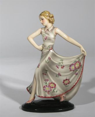 Appraisal: A Goldscheider Pottery figure of a woman designed by Josef