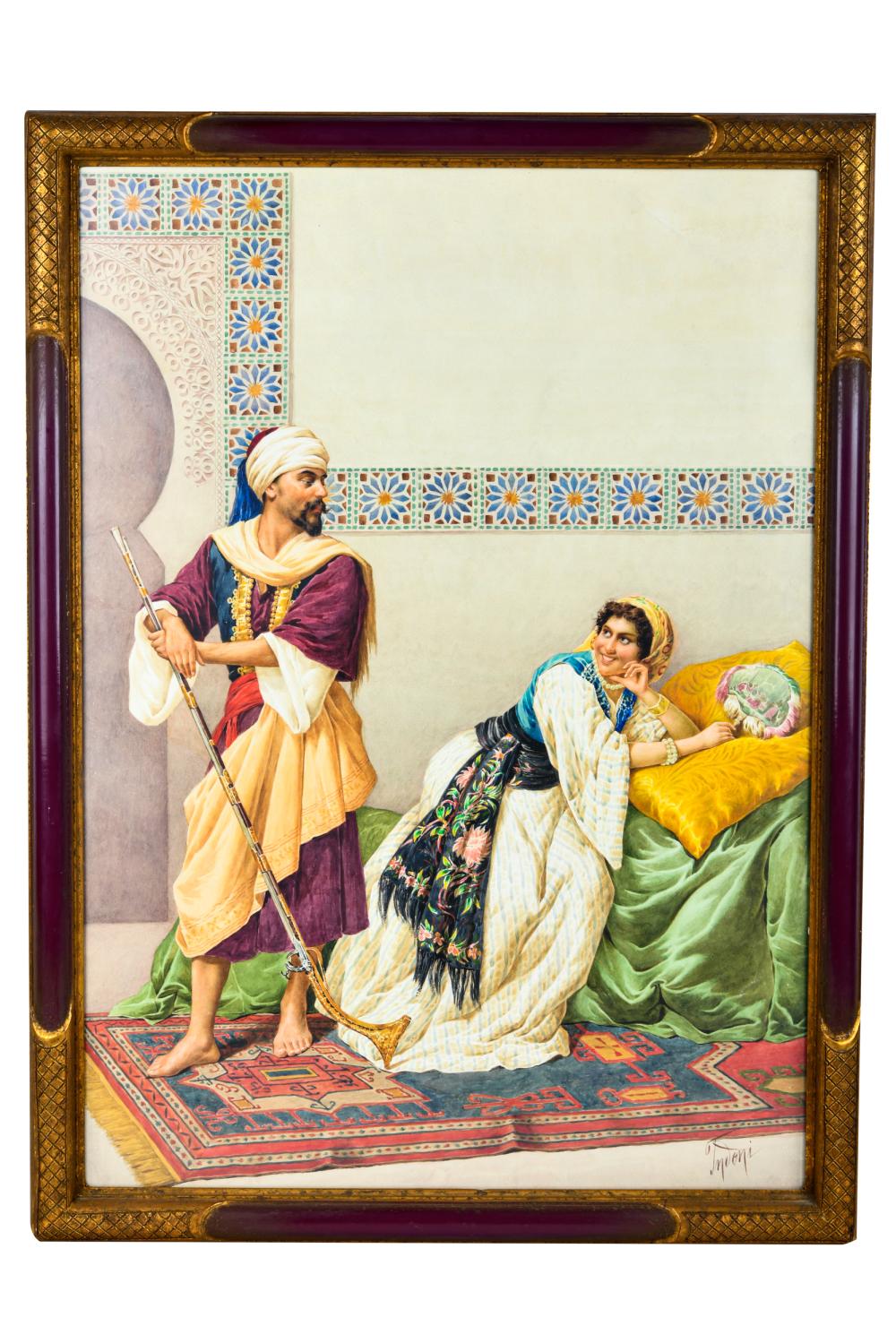 Appraisal: FILIPPO INDONI JR - ORIENTALIST SCENEwatercolor on paper signed lower