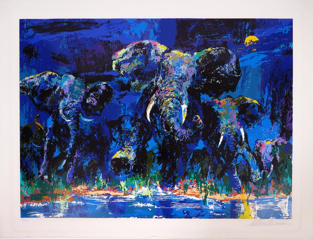 Appraisal: LEROY NEIMAN 'ELEPHANTS NOCTURNE' SERIGRAPHLeroy Neiman America - 'Elephants Nocturne'