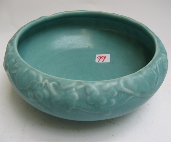 Appraisal: AMERICAN ROOKWOOD ART POTTERY BOWL matte glaze decorated with raised