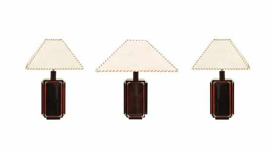 Appraisal: PAOLO BARRACCHIA THREE TABLE LAMPS DESIGNED manufactured by Roman Deco