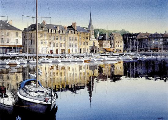 Appraisal: Edwin Haas California th century HONFLEUR FRANCEwatercolor framed signed lower