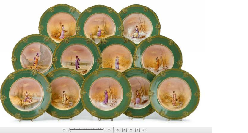 Appraisal: Set of twelve Limoges porcelain p late stheo haviland late