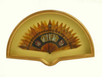 Appraisal: A tortoiseshell bris fan c in the Gothic style with