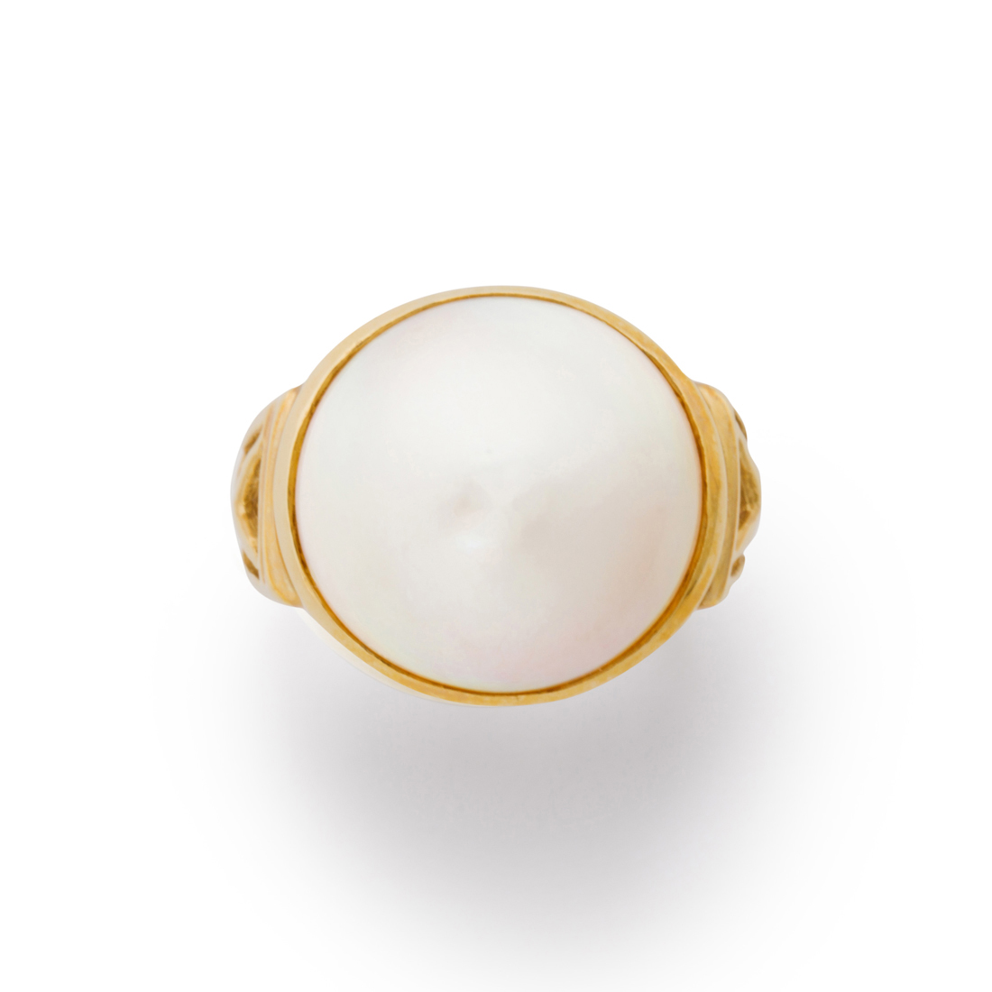 Appraisal: A MAB PEARL AND FOURTEEN KARAT GOLD RING A mab