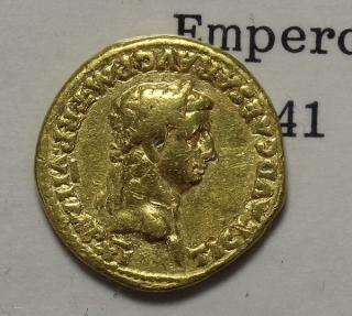 Appraisal: Claudius A Claudius A D - gold aureus portrait of