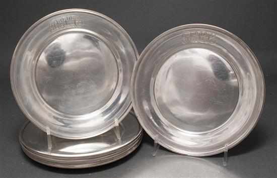 Appraisal: Eight American silver bread plates Schofield Baltimore first half- th