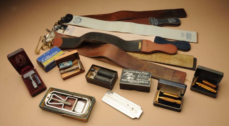 Appraisal: Lot of Shaving Items This lot includes numerous safety razors