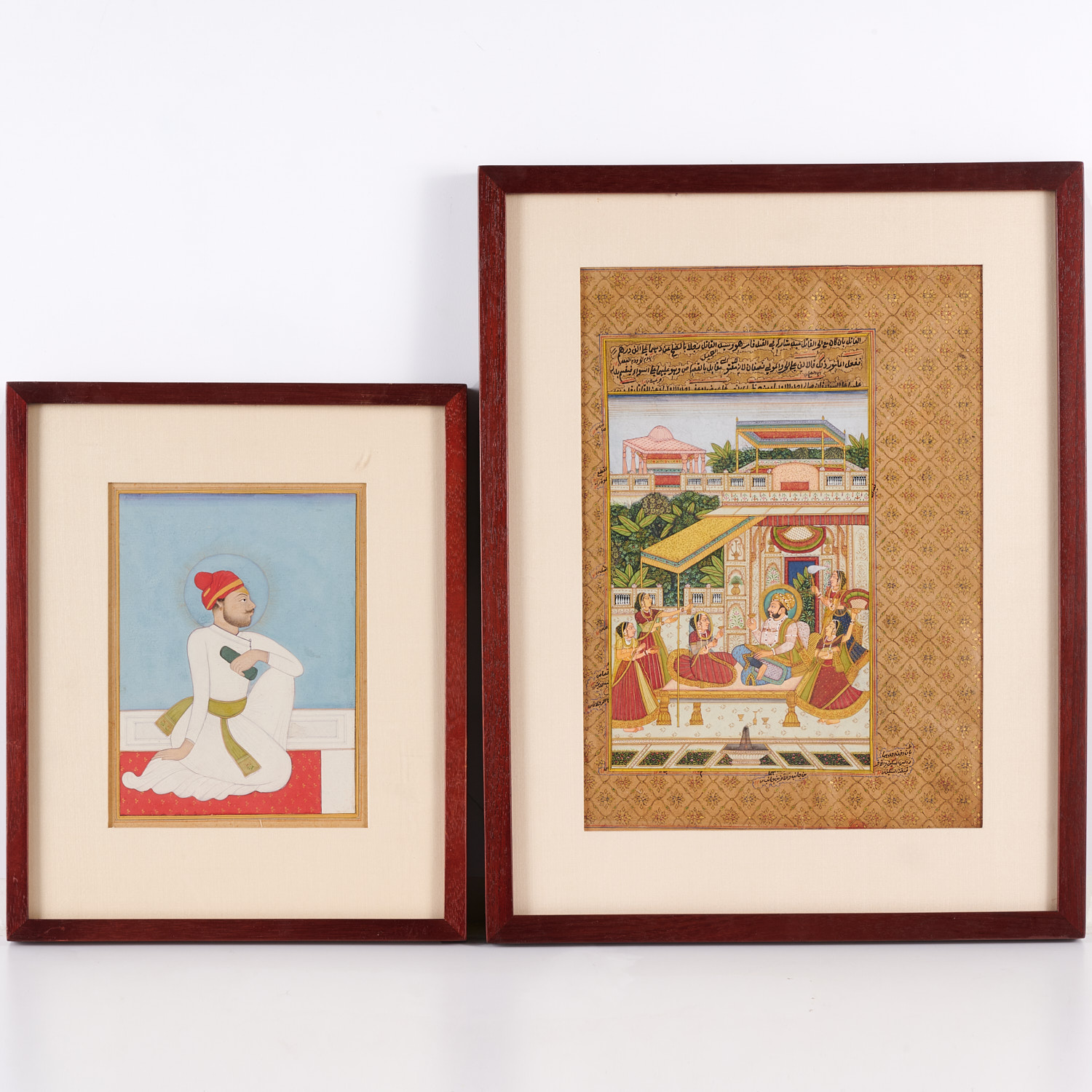 Appraisal: INDO-PERSIAN SCHOOL GOUACHE PAINTINGS th th c possibly Rajasthan incl