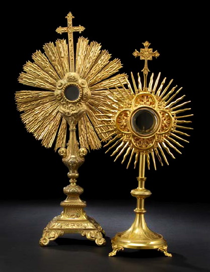 Appraisal: Napoleon III Provincial Gilt-Copper and First Standard Silver Monstrance third