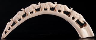 Appraisal: Bone with Elephant Carvings Bone with a six graduated elephant