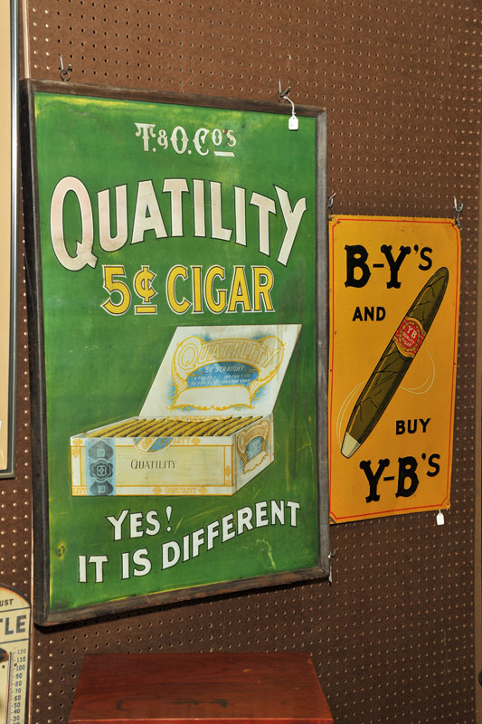 Appraisal: TWO TIN CIGAR ADVERTISING SIGNS One for T O Co