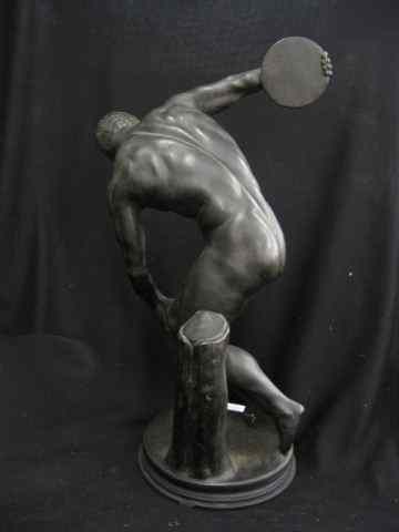 Appraisal: Victorian German Plaster Statue of Disc Thrower '' tall